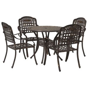 vidaXL Ensemble de salle à manger pour jardin 5 Pièces Bronze