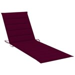 vidaXL Chaise longue avec coussin Bois d'acacia solide