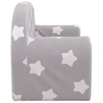 vidaXL Canapé-lit enfant 2 places gris clair étoiles peluche douce