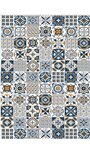 Tapis de Cuisine carreaux de Ciment 50 x 120 cm - Bleu