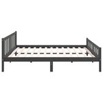 vidaXL Cadre de lit Gris Bois massif 200x200 cm