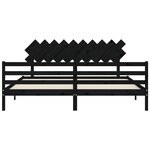 vidaXL Cadre de lit avec tête de lit noir 200x200 cm bois massif