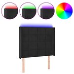 vidaXL Tête de lit à LED Noir 103x16x118/128 cm Velours