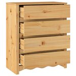 Chambre de tiroirs vidaXL "DRAMMEN" 76 5x40x91 cm en bois massif de pin