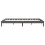 vidaXL Cadre de lit Gris 200x200 cm Bois de pin massif