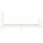 vidaXL Cadre de lit avec tête de lit blanc simple bois massif