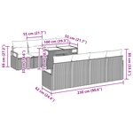 Ensemble de 9 pièces de canapé de jardin avec coussins gris en rattan poly