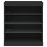 vidaXL Buffet avec lumières LED noir 60 5x37x67 cm