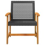 vidaXL Chaises de jardin lot de 2 noir résine tressée et bois d’acacia