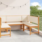 Ensemble de banc de jardin 5 pièces avec coussins en bois d'acacia