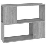 vidaXL Bibliothèque/Séparateur de pièce Sonoma gris 80x24x63 cm