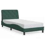 vidaXL Cadre de lit avec lumières LED vert foncé 90x190 cm velours