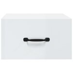 vidaXL Tables de chevet murales 2 Pièces Blanc brillant 35x35x20 cm