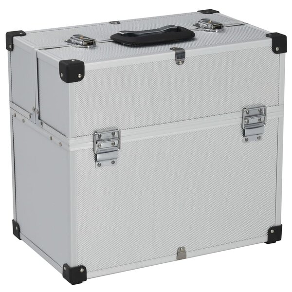 vidaXL Boîte à outils 38x22 5x34 cm Argenté Aluminium
