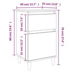 vidaXL Table de chevet gris béton 40x35x70 cm