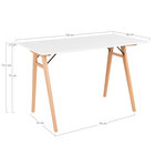 Bureau blanc et bois 120 x 60 x 75 cm