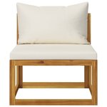 vidaXL Salon de jardin 4 Pièces avec coussin Crème Bois d'acacia solide