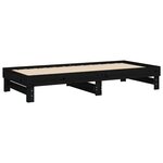 vidaXL Lit coulissant Noir 2x(100x200) cm Bois de pin massif