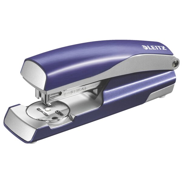 Agrafeuse de bureau leitz style métal brossé bleu - capacité 30 feuilles
