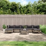 vidaXL Salon de jardin 8 Pièces avec coussins anthracite résine tressée