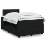 vidaXL Sommier à lattes de lit avec matelas noir 120x190 cm velours
