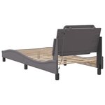 vidaXL Cadre de lit avec lumières LED gris 90x200 cm similicuir