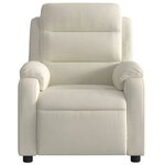 vidaXL Fauteuil inclinable Crème Velours