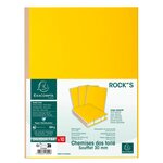 Paquet De 10 Chemises À Soufflet Dos Toilé Rock''s 320g/m2 - 24x32cm - Jaune Citron - X 10 - Exacompta