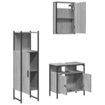 vidaXL Ensemble de meubles de salle de bain 3 Pièces Sonoma gris