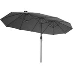 Tectake parasol silia en aluminium 460 x 270 cm réglable en hauteur - gris