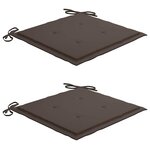 vidaXL Chaises de jardin et coussins taupe lot de 2 Bois teck massif