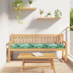 vidaXL Coussin de palette pour banc à motif de feuilles 180x40x8 cm en tissu Oxford