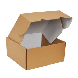 Boîte d'expédition réversible kraft et blanc en carton micro-cannelé 25 x 23 x 11 cm