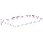 vidaXL Dessus de table 120x60x2 5 cm bord vivant bois massif manguier