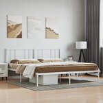 vidaXL Cadre de lit métal avec tête de lit blanc 180x200 cm