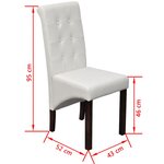 vidaXL Chaises à manger lot de 2 blanc similicuir
