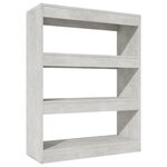 vidaXL Bibliothèque/Cloison Gris béton 80x30x103 cm Bois d'ingénierie
