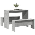 vidaXL Ensemble table à manger et bancs 3 Pièces bois d'ingénierie