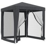 vidaXL Tente de fête avec 4 parois latérales en maille Anthracite 2x2m