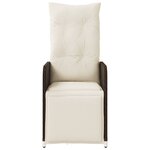 vidaXL Chaises inclinables de jardin lot de 2 et coussins marron rotin