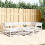 vidaXL Salon de jardin 6 Pièces blanc bois de pin massif