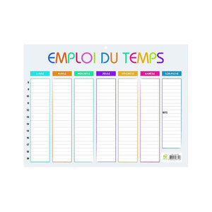 Panneau Emploi du temps Multicolore 29 5 x 22 cm Recto Verso