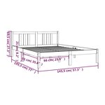 vidaXL Cadre de lit Marron miel Bois massif 140x190 cm