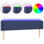 vidaXL Tête de lit à LED Bleu 183x16x78/88 cm Tissu