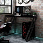 vidaXL Bureau de jeu avec pieds en forme de ZZ Noir 90x60x75 cm