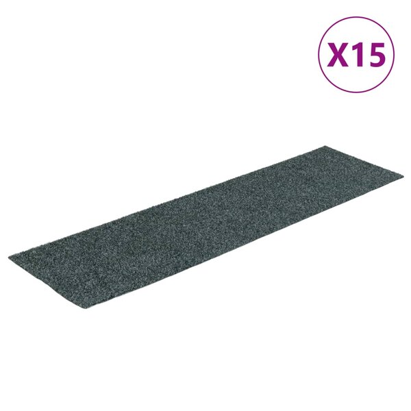 vidaXL Tapis d'escalier autocollants Rectangulaire 15 Pièces 76x20cm Vert