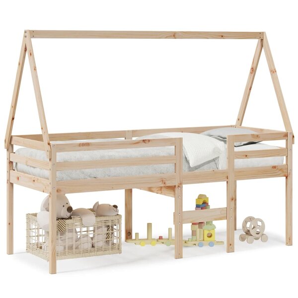 vidaXL Lit haut avec toit 80x200 cm bois de pin massif