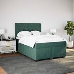vidaXL Sommier à lattes de lit et matelas Vert foncé 140x200cm Velours
