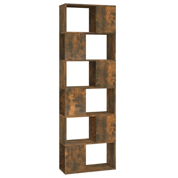 vidaXL Bibliothèque/Séparateur de pièce Chêne fumé 60x24x186 cm