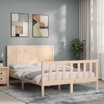 vidaXL Cadre de lit avec tête de lit 120x200 cm bois massif